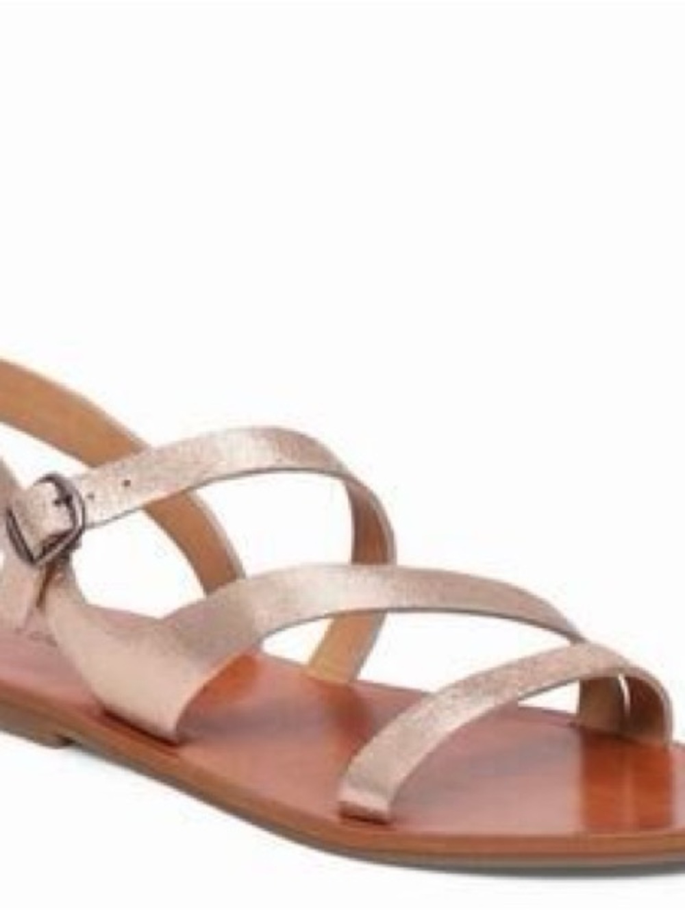 Lucky Brand Women’s Metallic Rose Sandal with Adjustable Ankle Strap